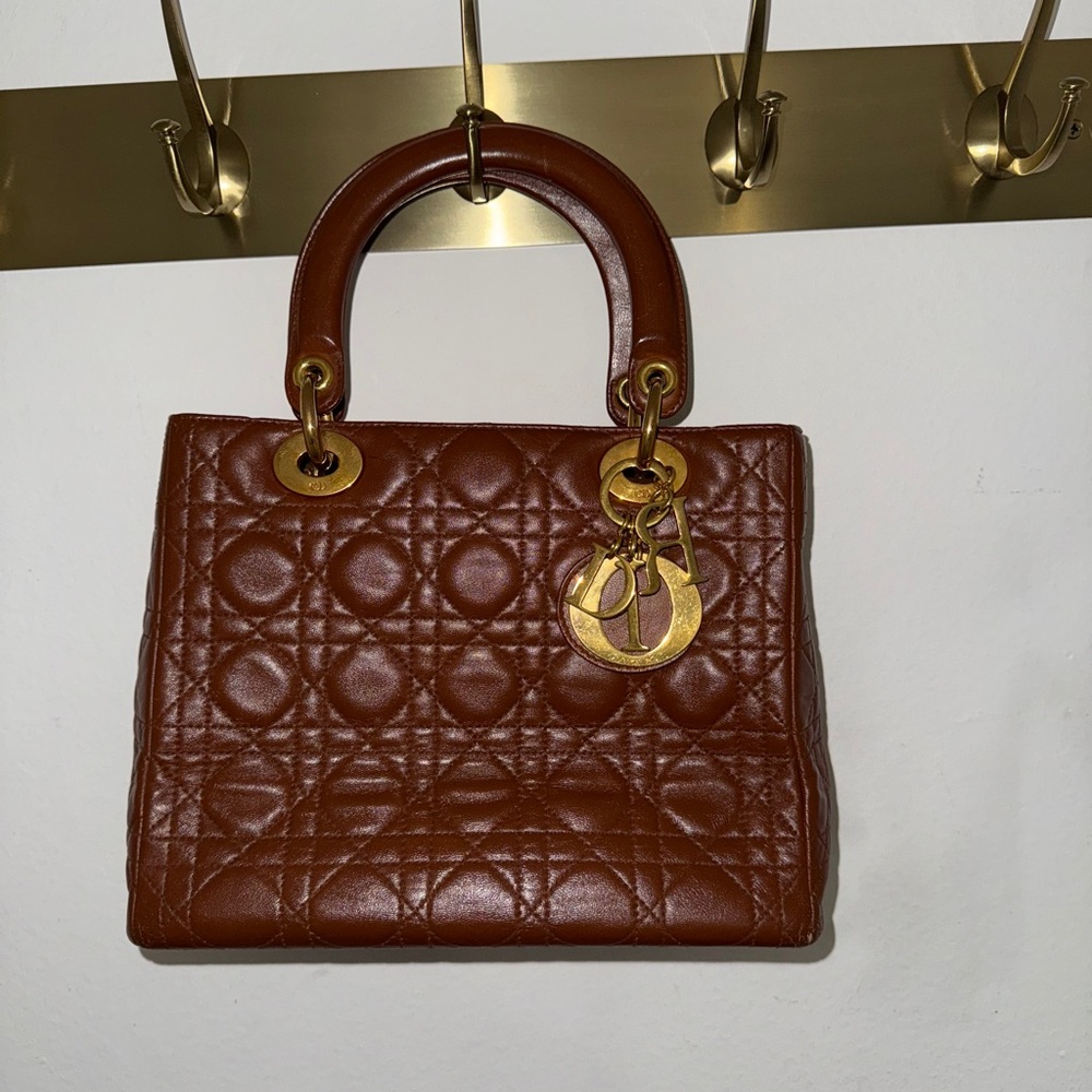 SOLD!!! Lady Dior Bag Brown Medium